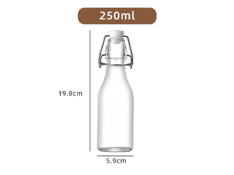 () () () Small Round Glass Swing Top Bottles — view 4