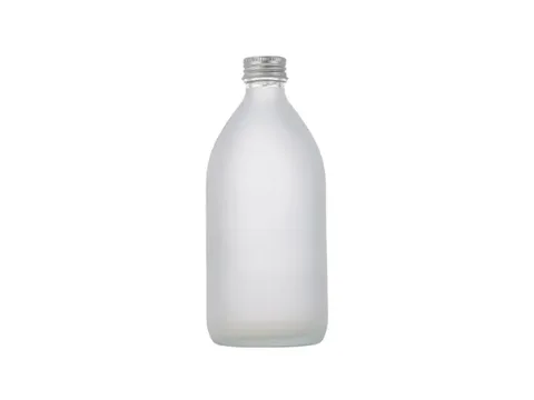 Frosted Glass Juice Soda Bottles with Lids