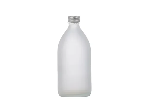 Frosted Glass Juice Soda Bottles with Lids — main view