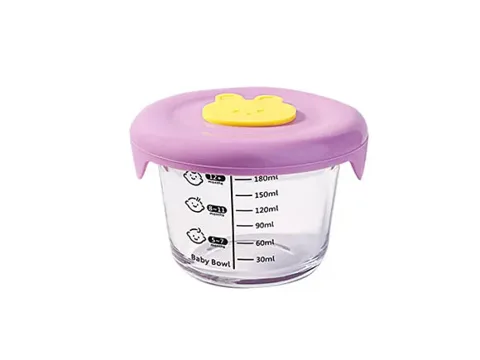 () Round Square High Borosilicate Glass Baby Food Storage