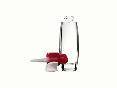 Clear With Gray/Red Lid Round Spray/Pump Glass Lotion Bottles — view 4