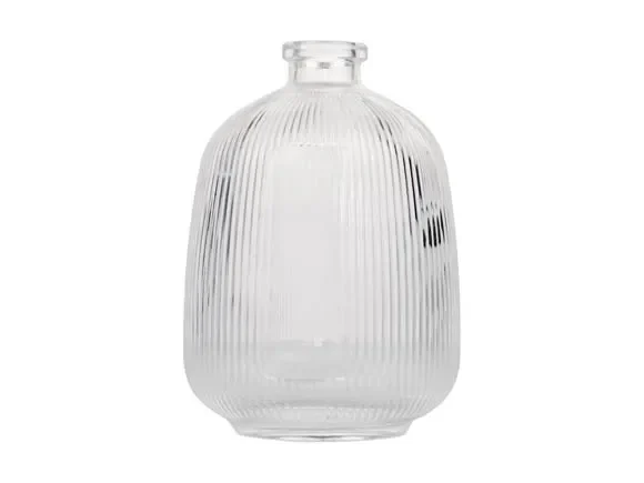 Striped Glass Round Liquor Bottle — main view