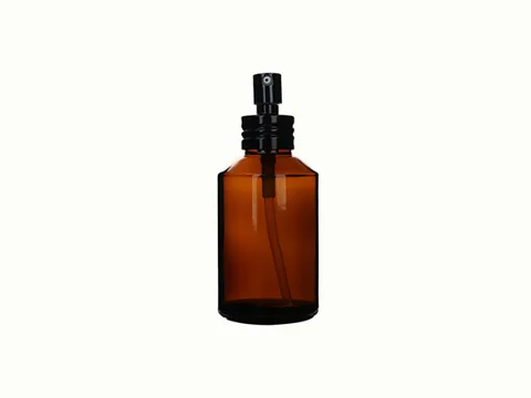 Amber Shoulder Spray/Pump Round Glass Lotion Bottles — view 6