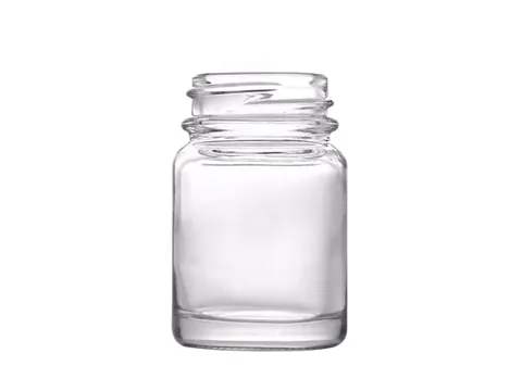 Clear Wide Mouth Glass Pill Bottle — view 2