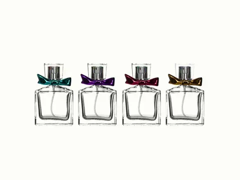 Square Perfume Bottle With Bow — view 1