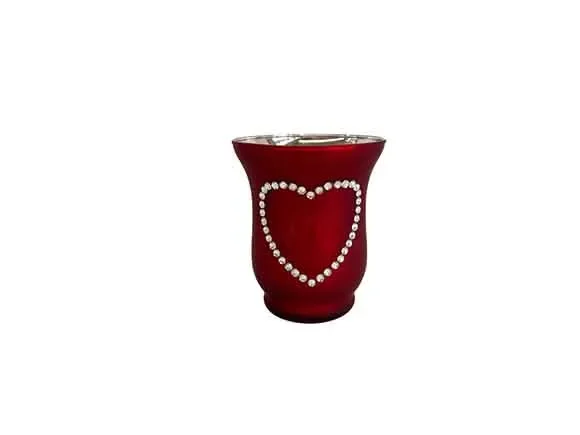 Frosted Red Love Candle Jars — main view