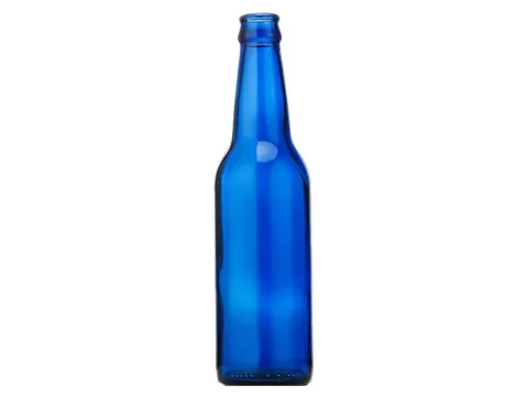 Blue Glass Beer Bottle