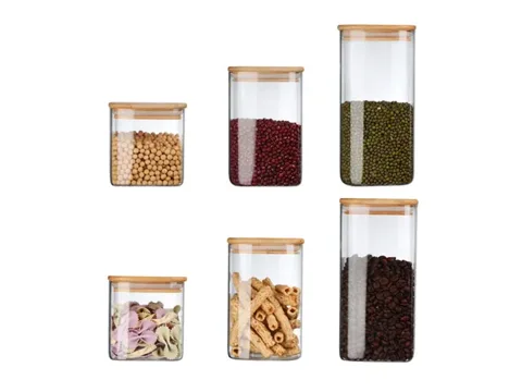 Square High Borosilicate Glass Containers with Lids — view 2