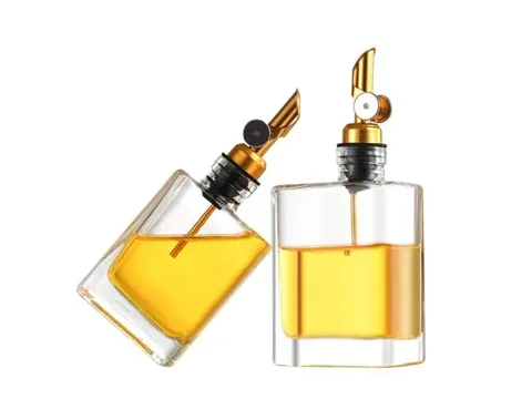 Square Small Olive Oil Bottles Glass Dispenser — view 2