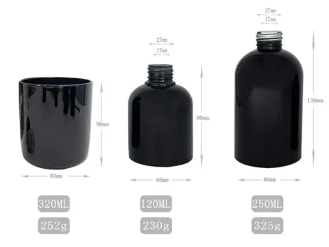 Glossy Black Reed Diffuser Fragrance Bottle With Lids — view 3