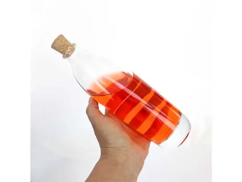 Clear Round Glass Liquor Bottle in — view 2