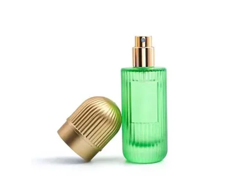 Colored Fancy Glass Perfume Spray Bottles with Gold Caps — view 3