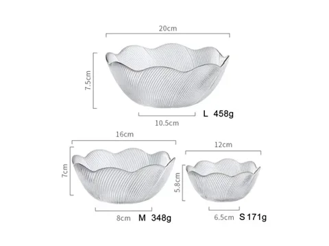 Clear Glass Fruit Bowl — view 2