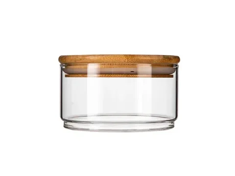 Borosilicate Stackable Clear Glass Storage Jars With Lids