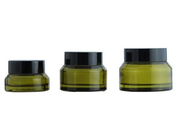 Antique Green Glass Jars — main view