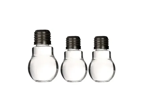 Clear Bulb Glass Condiment Bottle