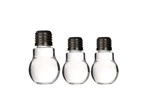 Clear Bulb Glass Condiment Bottle — main view