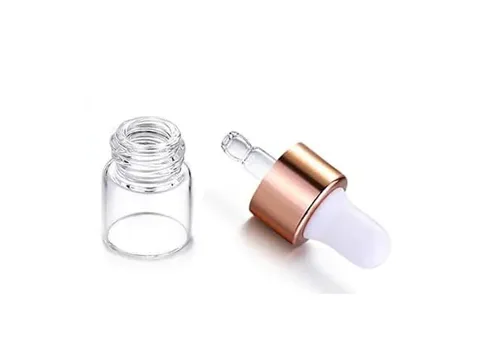 Mini Clear Glass Vials Essential Oil Bottles with Dropper — view 2