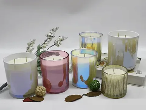 Ion Plated Glass Candle Container Candle Jars — view 2