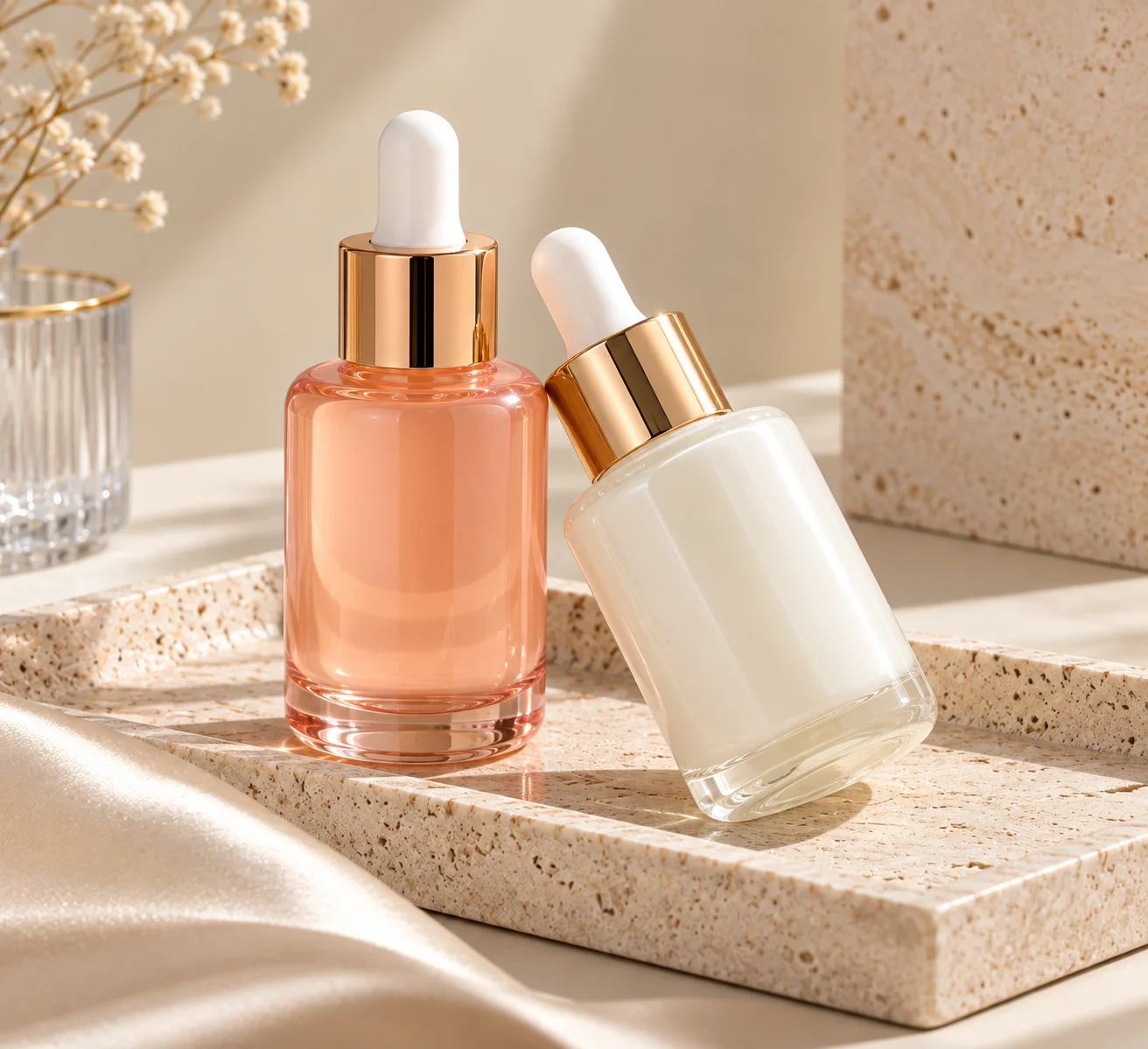 Glass Dropper Bottles — studio composition AS0014
