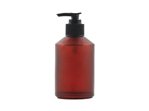 Frosted Red Glass Bottle