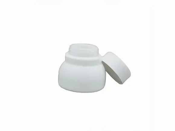 White Round Glass Skincare Containers with Lids — main view
