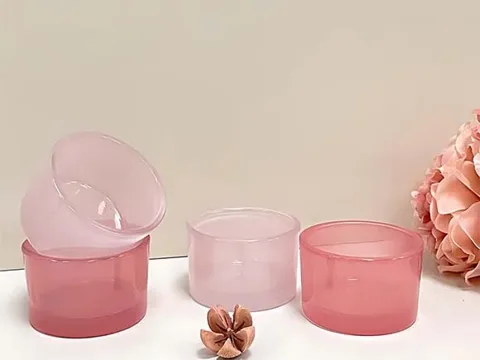() Pink Glass Candle Jars — view 2