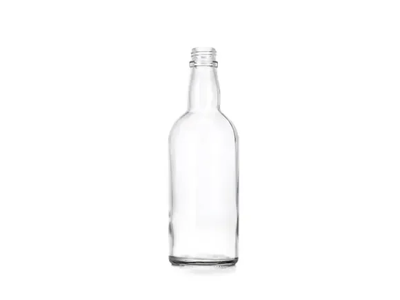 Round Glass Liquor Whiskey Vodka Bottle Screw Top — main view