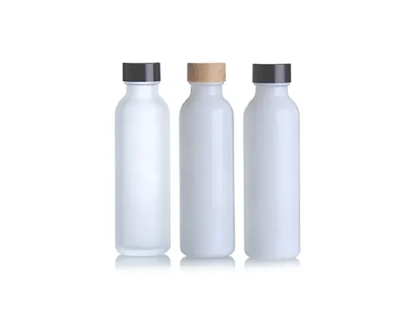 White Cosmetic Glass Bottles — main view