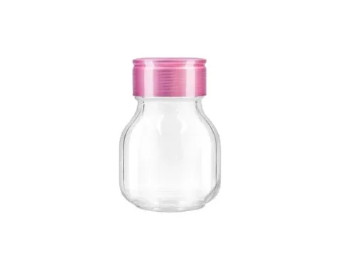 Wide Mouth Transparent Capsule Pill Glass Bottles with Screw