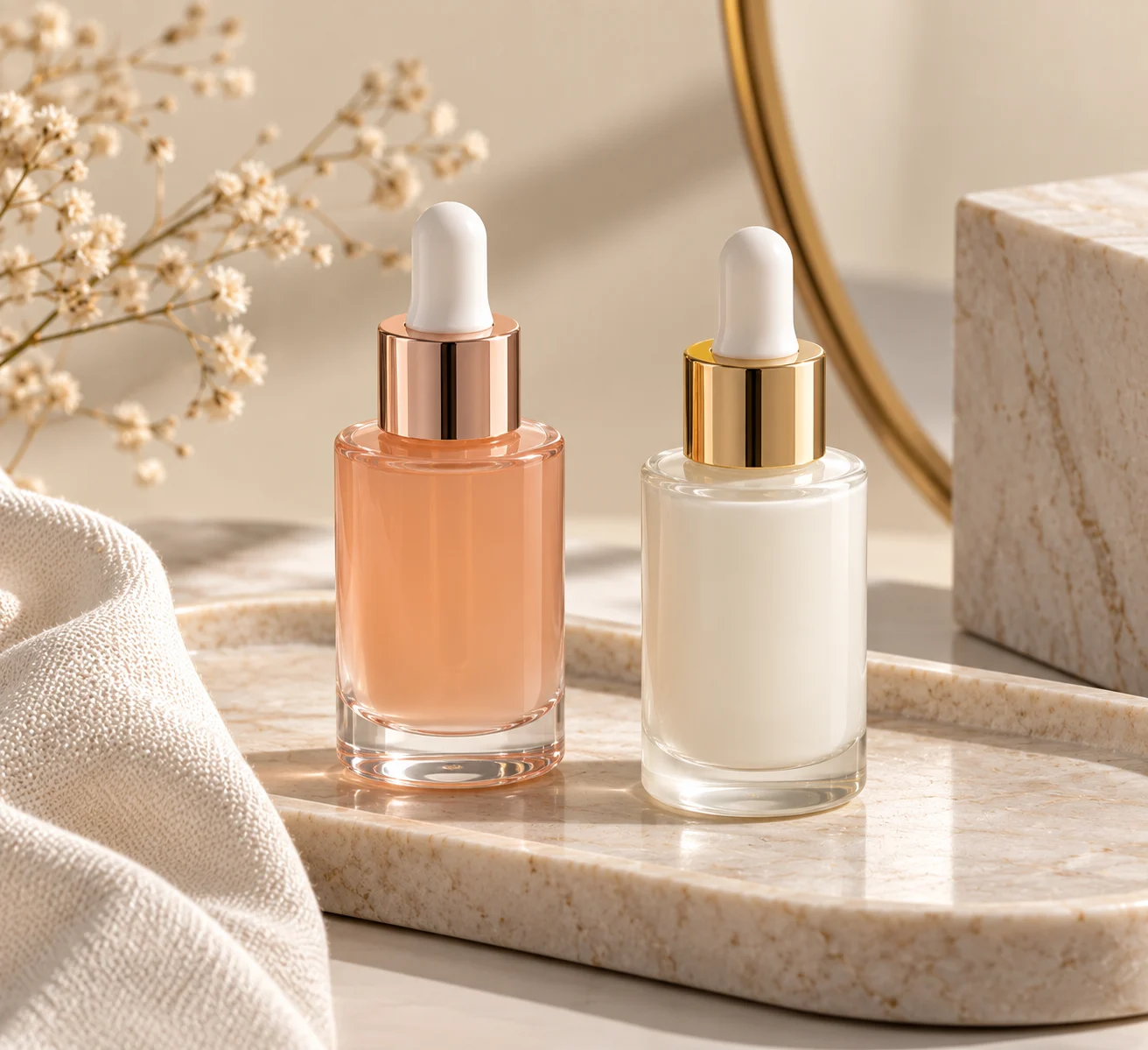 Glass Dropper Bottles — studio composition AS0009