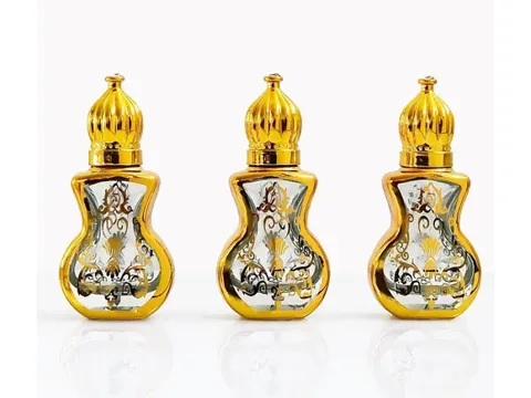 Golden Electroplated Oud Glass Essential Oil Bottle — view 5
