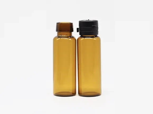 Glass Medicine Bottles with Plastic Cap Glass Vial — main view
