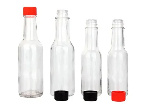 Glass Hot Sauce Woozy Bottles with Lids