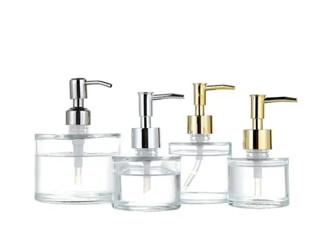 Flat Round Glass Hand Sanitizer Bottles