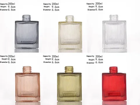 Square Vertical Stripe Glass Aroma Diffuser Bottles — view 3