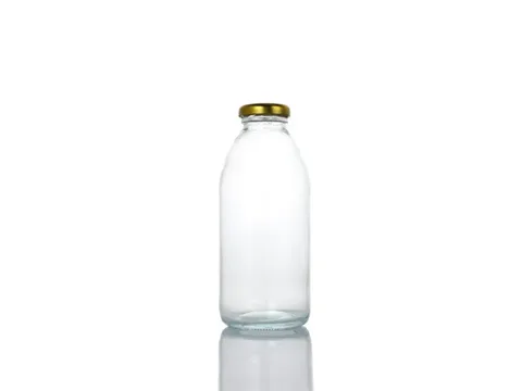 Round Glass Beverage Bottle Juice Storage Containers — view 1