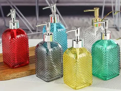 Colorful Hand Soap in Glass Bottle — view 2