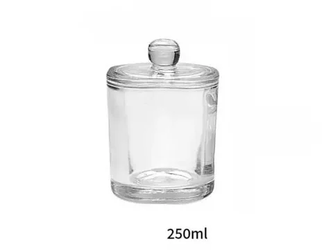 () Colored Square Glass Candle Jars With Lid — view 3