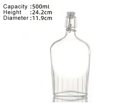 Flask Swing Top Clear Glass Bottles — view 5
