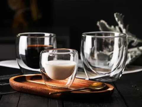 Borosilicate Double Wall Glass Coffee Mug — view 2