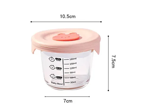 () Round Square High Borosilicate Glass Baby Food Storage — view 2