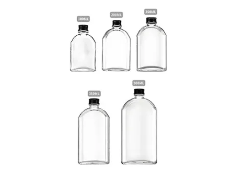 Transparent Flat Square Glass Liquor Bottles — view 2