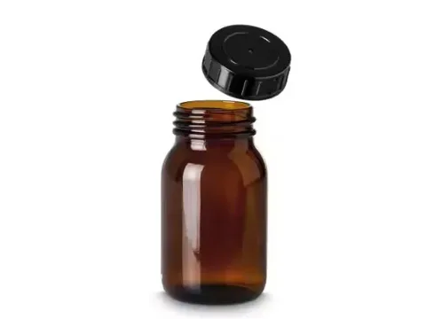 Amber Wide-mouth Capsules Glass Pill Bottle