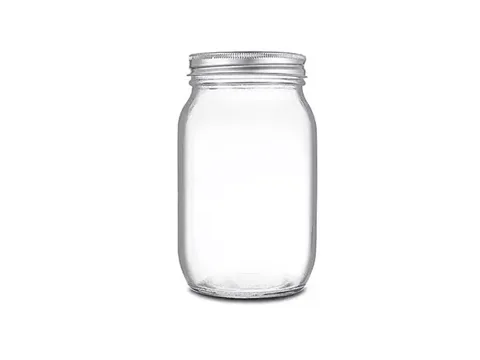 Round Glass Food Storage Jars with Silver Metal Lid — view 1