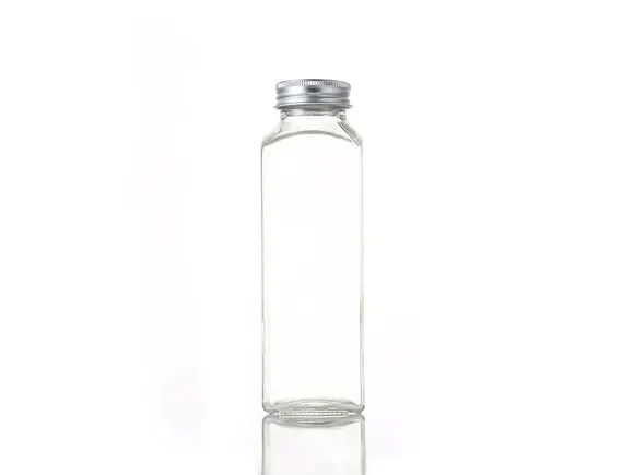 Square Glass Bottles Juice Storage Containers — main view