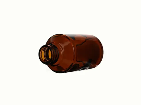 Amber Shoulder Spray/Pump Round Glass Lotion Bottles — view 4