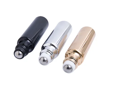 Gold Silver Glass Roller Bottles — view 2