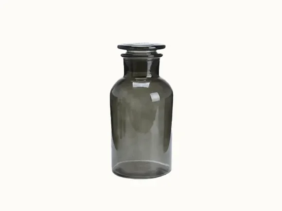 Dark Black Glass Apothecary Jars With Lids — main view