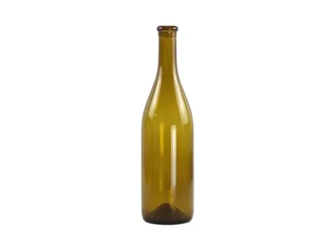 Amber Glass Burgundy Wine Bottles in Cork Finish